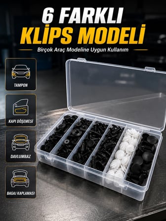 Epilons Otomotiv Plastik Klips Seti - Kaporta, Çamurluk, Davlumbaz ve İç Trim Klipsleri