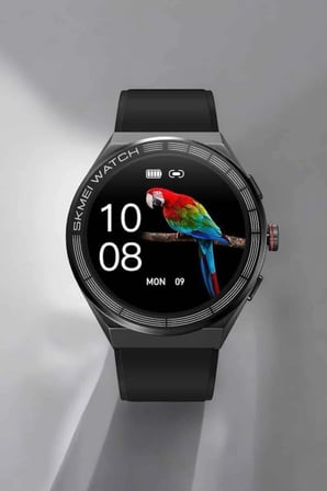 Epilons Akıllı Saat Siyah Dokunmatik Ekran Sesli Görüşme Bildirim Görme Sağlık Takibi AMOLED GPS NFC