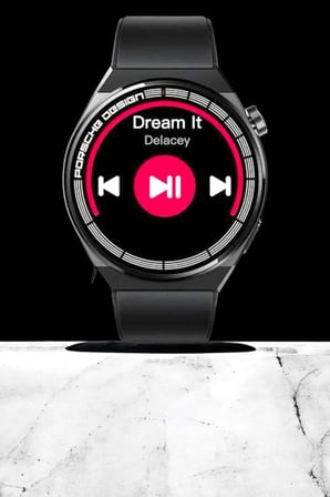 Epilons Akıllı Saat Siyah Dokunmatik Ekran Sesli Görüşme Bildirim Görme Sağlık Takibi AMOLED GPS NFC