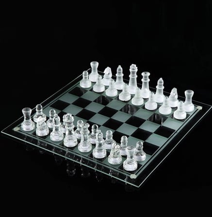 Epilons Cam Satranç Seti Kutu Oyunları Masa Oyunu