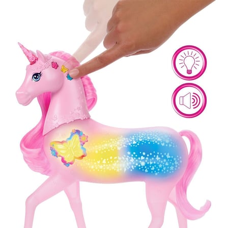 NW NessiWorld Barbie Tek Boynuzlu Atı Karakter Figürü Pembe Işıltılı Müzikli