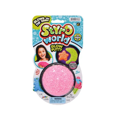 NW NessiWorld Styro World Glow Putty Oyun Hamuru Pembe