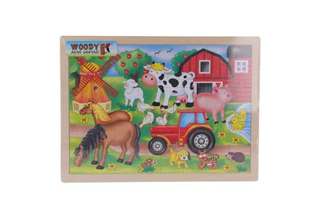 NW NessiWorld Ahşap Puzzle 48 Parça Hayvanlı Çok Renkli