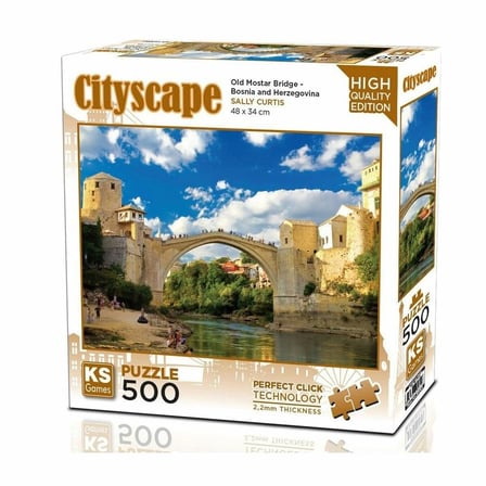 NW NessiWorld Old Mostar Bridge Bosna Hersek 500 Parça Puzzle Çok Renkli