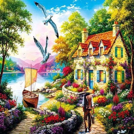 NW NessiWorld Puzzle "An Old Tale by the Lake" 500 Parça Manzara Çok Renkli