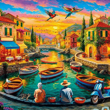 NW NessiWorld Yapboz 500 Parça Manzara Şehir Çok Renkli 48 x 34 cm