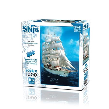 NW NessiWorld Sea Cloud Puzzle Gemiler 1000 Parça Çok Renkli Klasik Puzzle