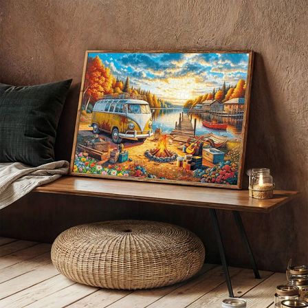 NW NessiWorld 1000 Parça Vos Vos Kamp Ateşi Ve Gün Batımı Puzzle Çok Renkli