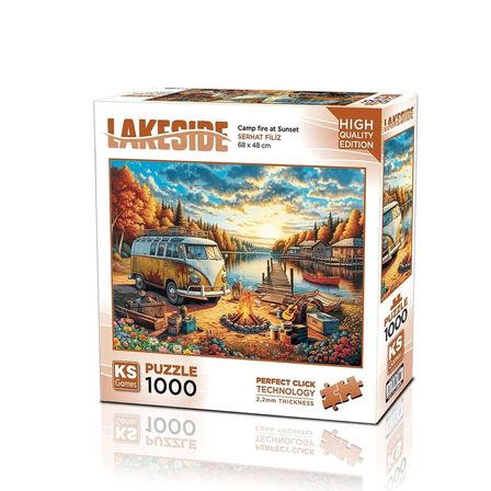 NW NessiWorld 1000 Parça Vos Vos Kamp Ateşi Ve Gün Batımı Puzzle Çok Renkli