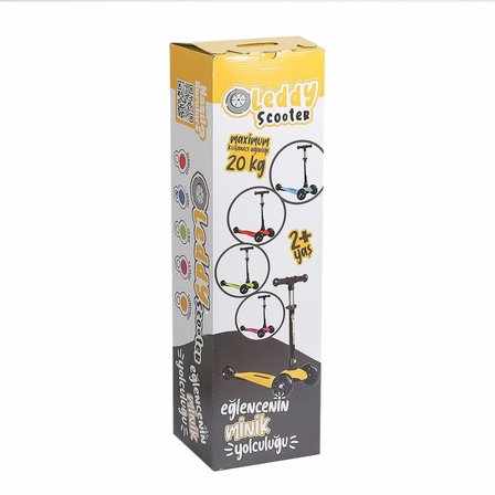 NW NessiWorld Leddy LSC2 3 Tekerlekli Işıklı Çocuk Scooter Koyu Turuncu