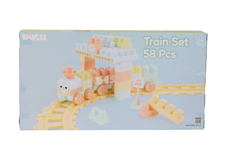 Dolu Oyuncak Tren Seti 58 Parça Çok Renkli Metal - Plastik