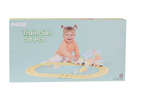 Dolu Oyuncak Tren Seti 58 Parça Çok Renkli Metal - Plastik