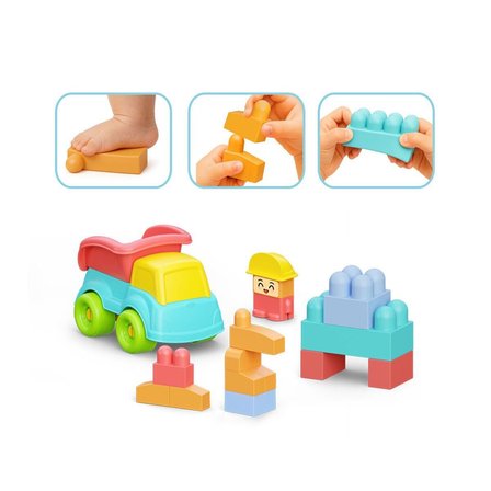 NW NessiWorld Eğitici Oyuncaklar Yumuşak Bloklar Kamyon Set 24 Parça 18+ Ay