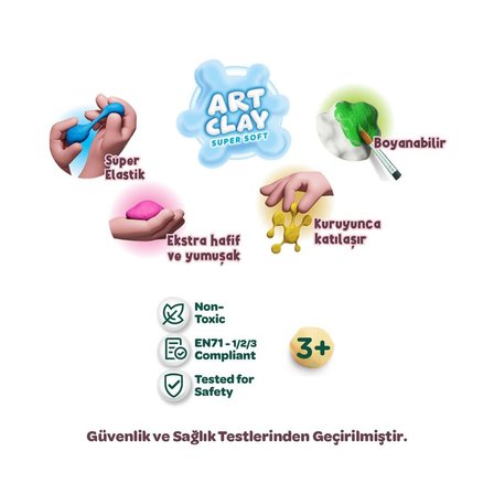NW NessiWorld Art Clay Super Soft Oyun Hamuru Karışık Renkler 3+ Yaş