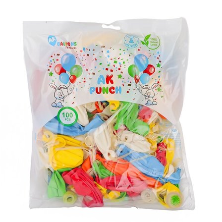 NW NessiWorld AK-01 Punch Balon 100 Adet Rengarenk Parti Malzemesi