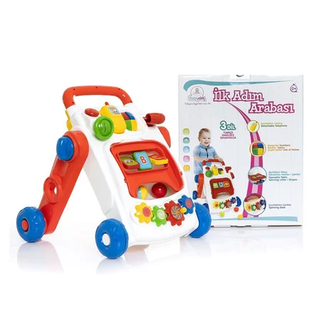 NW NessiWorld Babycim Yürüteç İlk Adım Arabası Çok Renkli 4 Tekerlekli
