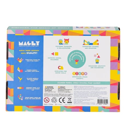 Magly Masterpack 72 Parça Manyetik Blok Yapı Oyuncak Seti 3+ Yaş