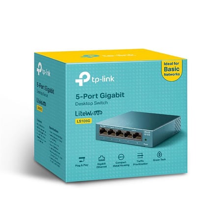 TP-Link LS105G 5 Port Gigabit Desktop Switch Metal Kasa