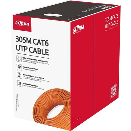 Dahua PFM922I-6UN-C CAT6 UTP Network Kablosu 305 Metre Turuncu CCA 23AWG