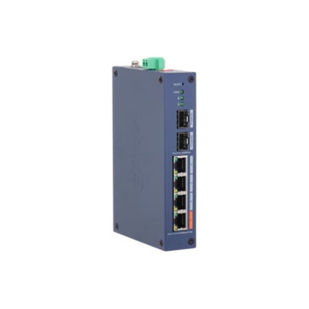 Dahua CHS4206-4ET-60 Endüstriyel Switch 4 Port 10/100 + 2 Port SFP Uplink 60W PoE Cloud Yönetilebilir