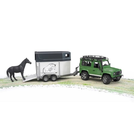 NW NessiWorld Land Rover Arazi Aracı Ve At Nakil Aracı Yeşil Metal - Plastik