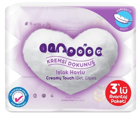 NW NessiWorld Cream Islak Havlu 3'lü Paket Yumuşak Dermatolojik