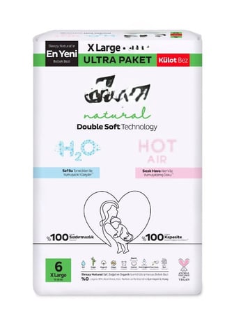Natural Double Soft Külot Bez Ultra Paket 6 Beden 62 Adet