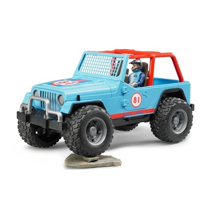 Ufakent Jeep Cross Safari Aracı Mavi Renk Kasklı Pilot Figürlü Model Araba Plastik 81