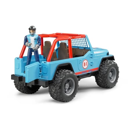 Ufakent Jeep Cross Safari Aracı Mavi Renk Kasklı Pilot Figürlü Model Araba Plastik 81
