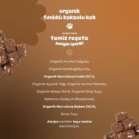 Organik Fındıklı Kakaolu Vegan Kek 30 Gr
