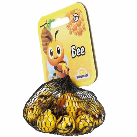 Sunman Bee Misket Seti 15+1 Adet 16 mm ve 25 mm %100 Cam Fileli
