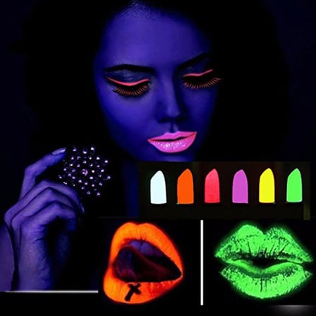 Urfakent Kostüm Neon Boya UV Işıkta Parlayan Makyaj Seti Çok Renkli Unisex Yetişkin