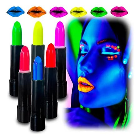 Urfakent Kostüm Neon Boya UV Işıkta Parlayan Makyaj Seti Çok Renkli Unisex Yetişkin