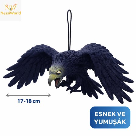 Asılabilir Lateks Kartal Dekor Süsü Siyah 17-18 cm
