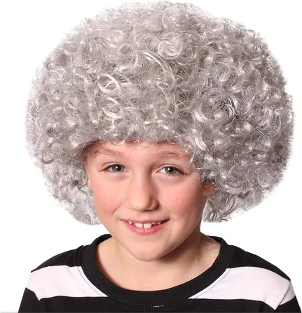 Urfakent Gri Bonus Peruk Afro Takma Saç Kostüm Çocuk Standart Unisex