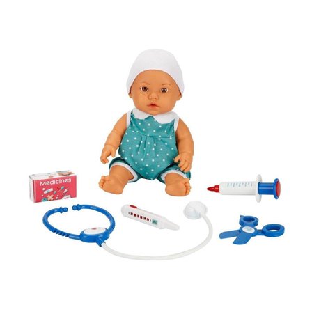 30111 Doktor Zamanı Sesli Bebek Seti 35 cm (Ürün oyuncaktır)