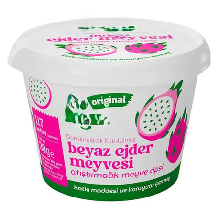 NW NessiWorld Kuru Meyve Beyaz Ejder Meyvesi Atıştırmalık Meyve Cipsi Dondurularak Kurutulmuş 30 gr