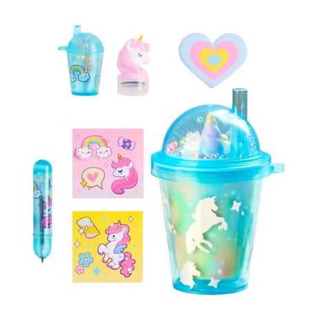 NW NessiWorld Çocuk Bardak ve Kırtasiye Hediye Seti Unicorn Çilek Temalı