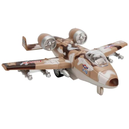 NW NessiWorld Sesli ve Işıklı Die Cast Çek Bırak Kamuflaj Savaş Uçağı Oyuncak