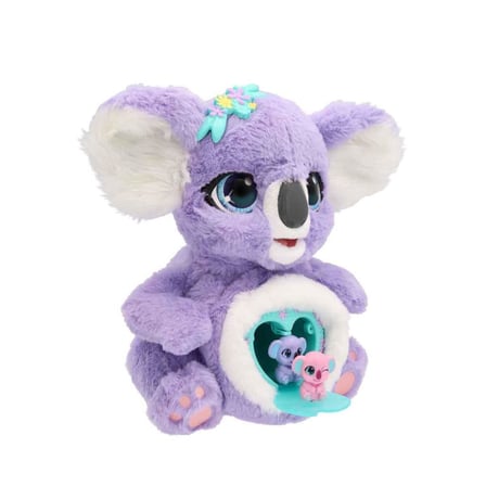 NW NessiWorld Amigurumi Peluş Koala Mama Mor Hareketli Sesli Sürpriz Bebekli Oyuncak