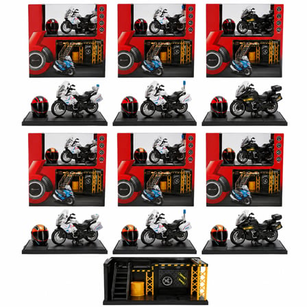 NW NessiWorld Benelli Polis Motosiklet ve Tamir Atölyesi Seti 1:12 Sesli ve Işıklı Die Cast Çek Bırak Metal Oyuncak