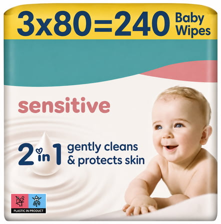 NW NessiWorld Sensitive Islak Mendil 3 Paket 240 Yaprak Hassas Cilt Alkolsüz Parfümsüz
