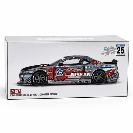 NW NessiWorld Nissan Skyline GT-R R34 Model Araba 1/64 Kaido Star Racing V1