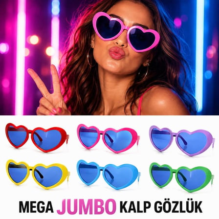 NW NessiWorld Kalp Parti Gözlüğü Çocuk Unisex Renkli