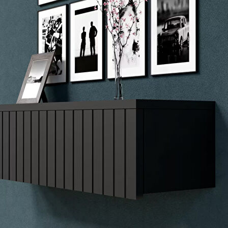 55 CM Konsol Tek Büyük Çekmeceli | Dresuar | Duvara Monte MDF Ahşap Raf | Makyaj Masası 