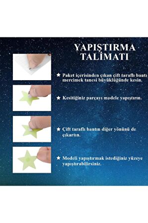 Karanlıkta Parlayan Fosforlu Gezegen Ve Yıldızlar Sticker