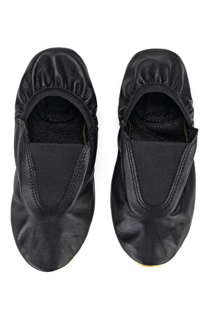 Siyah Deri Cimnastik Patiği