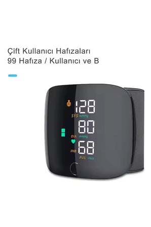 Dijital Türkçe Konuşan Bilekten Tam Otomatik Tansiyon Ölçme Aleti Renkli Akıllı LCD Sesli Uyarı