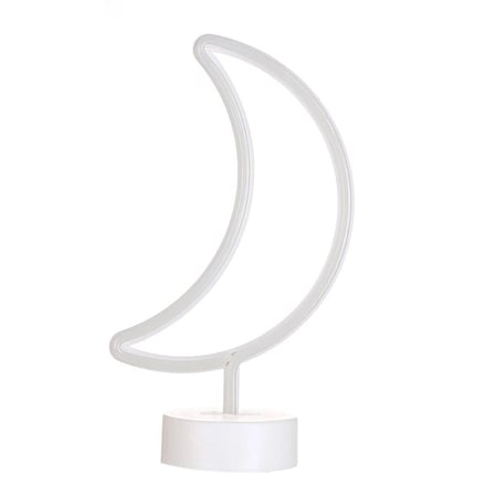 Dekoratif Pilli Ay Tasarımlı 3D Neon Led Masa Ve Gece Lambası