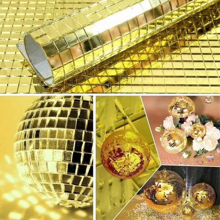 Kare Gold Cam Mozaik Fayans Çıkartmaları El İşi Kare Cam Fayans Kendinden Yapışkanlı Aynalı Dekor Pa